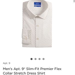 NWT Men’s Apt 9 Slim-Fit Premier Flex Collar Shirt